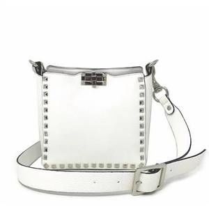 NEW INZI women's studded crossbody bag in white